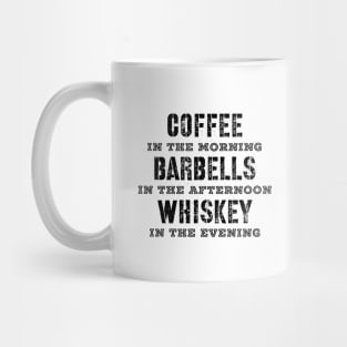 Funny Coffee Barbells and Whiskey Quote Mug